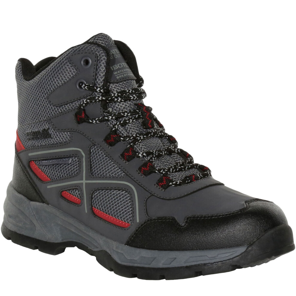 Regatta (8 Uk, Ash/Rio Red) Mens Venture Isotex Waterproof Outdoor Walking Hiking Mid Rise Boots