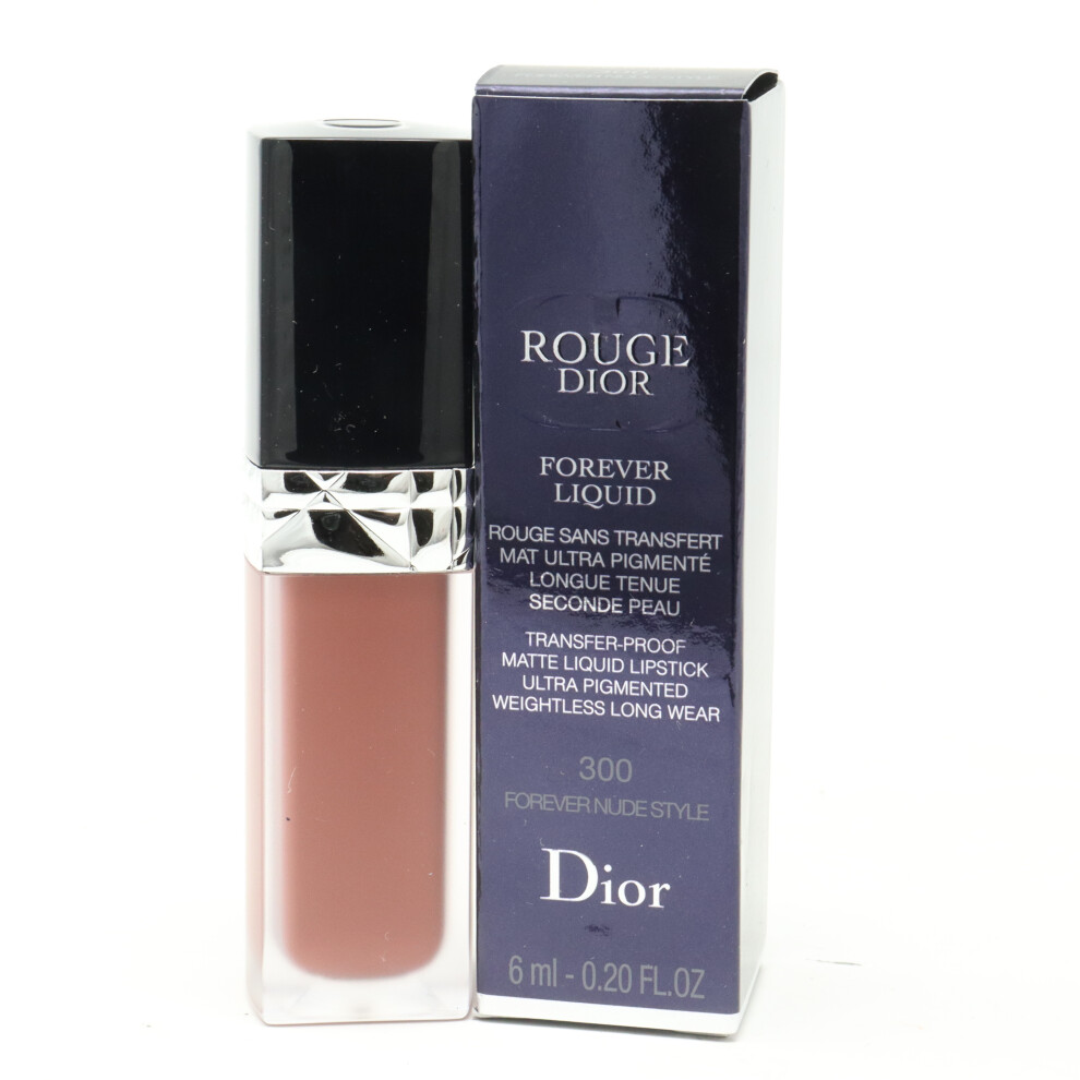 Dior Cream (300 Forever Nude Look) Rouge Forever Liquid Transfer-Lipstick 0.20Oz/6Ml New With Box
