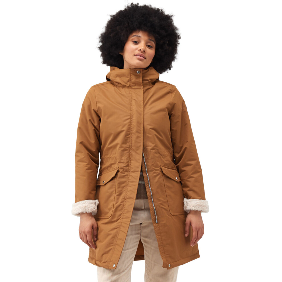 (12, Rubber) Regatta Womens Romine Waterproof Hooded Insulated Parka Jacket Coat