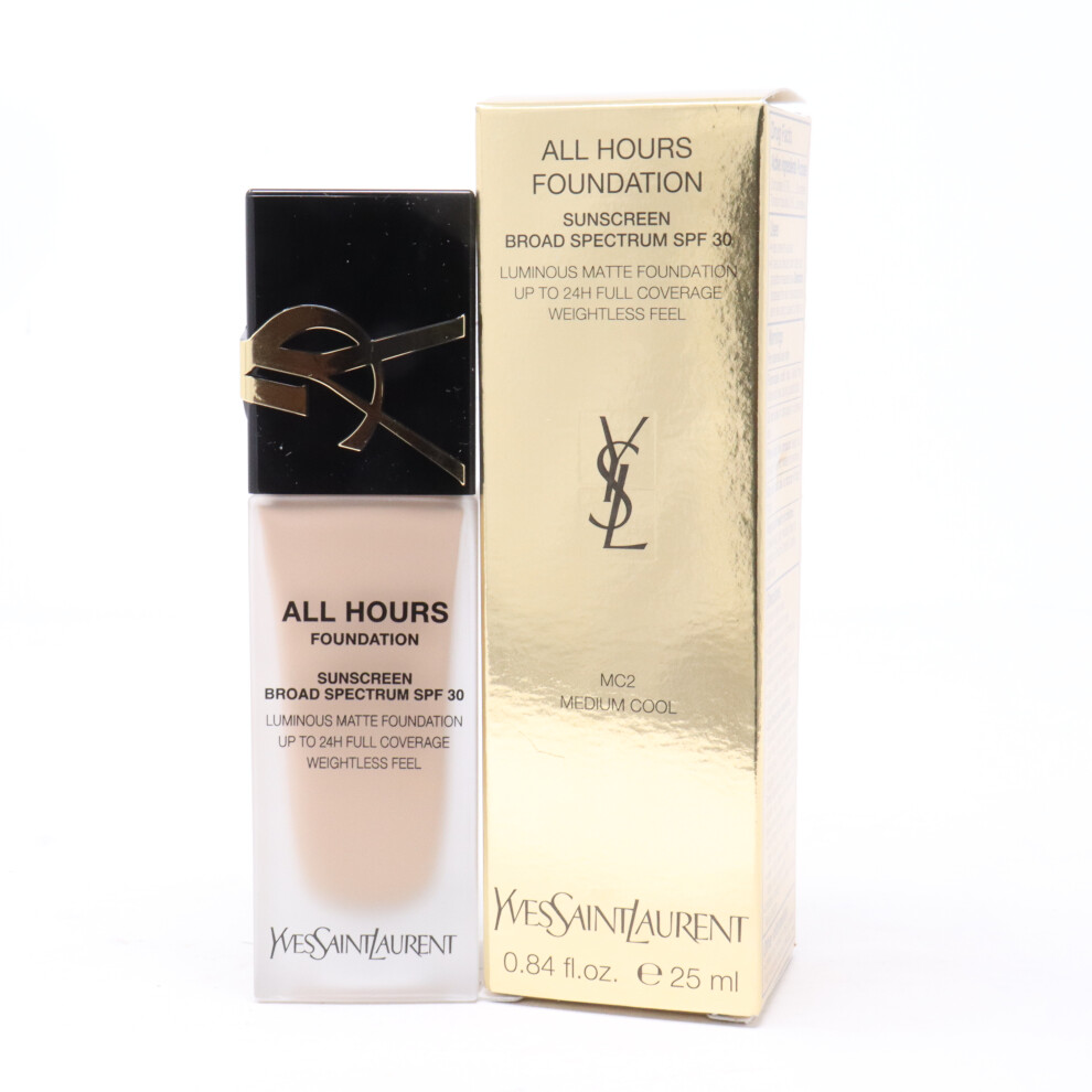 (MC2 Medium Cool) Yves Saint Laurent All Hours Foundation 0.84oz/25ml New