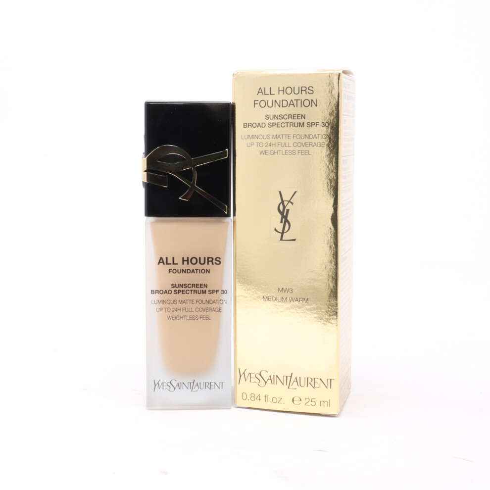 (Mw3 Medium Warm) Yves Saint Laurent All Hours Foundation 0.84oz/25ml New