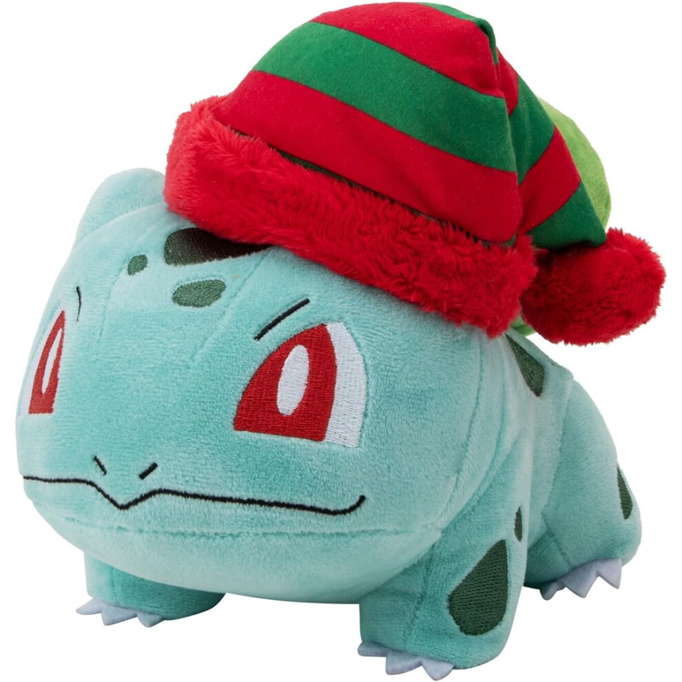 8" Plush Holiday Bulbasaur With Striped Hat