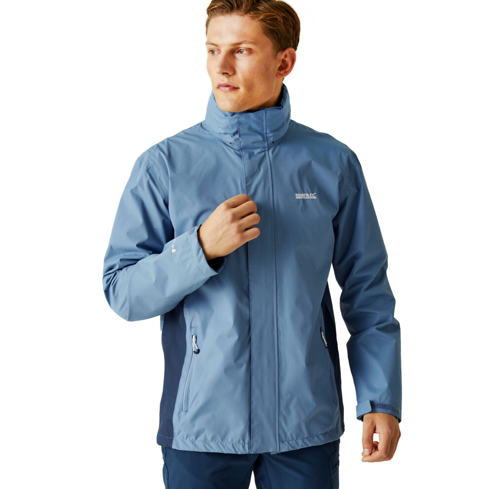 (XL, Coronet Blue) Regatta Mens Matt Lightweight Waterproof Hooded Outdoor Walking Jacket Coat
