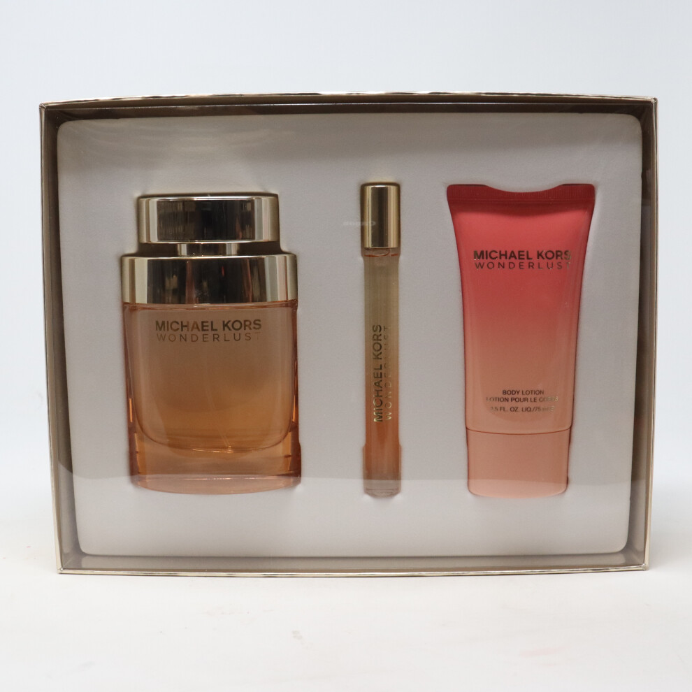 Michael Kors Wonder Lust Eau De Parfum 3-Pcs Set  / New With Box