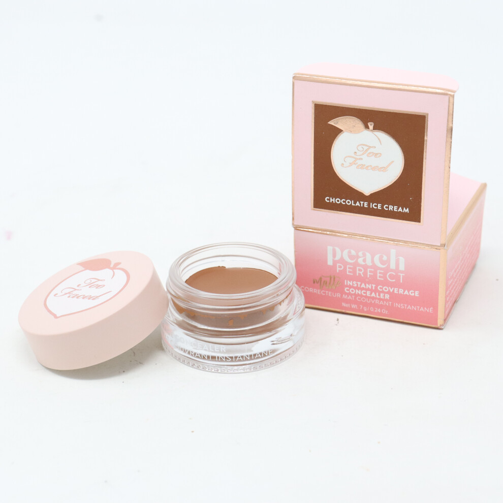 (Chocolate Ice Cream) Too Faced Peach Perfect Matte Instant Coverage Concealer  0.24oz/7g New With Box