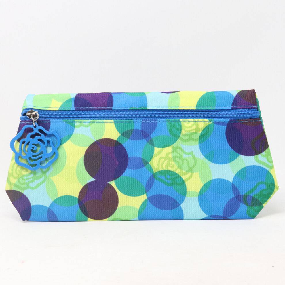 Lancome Circle Blue / Green Print Cosmetic Bag  / New