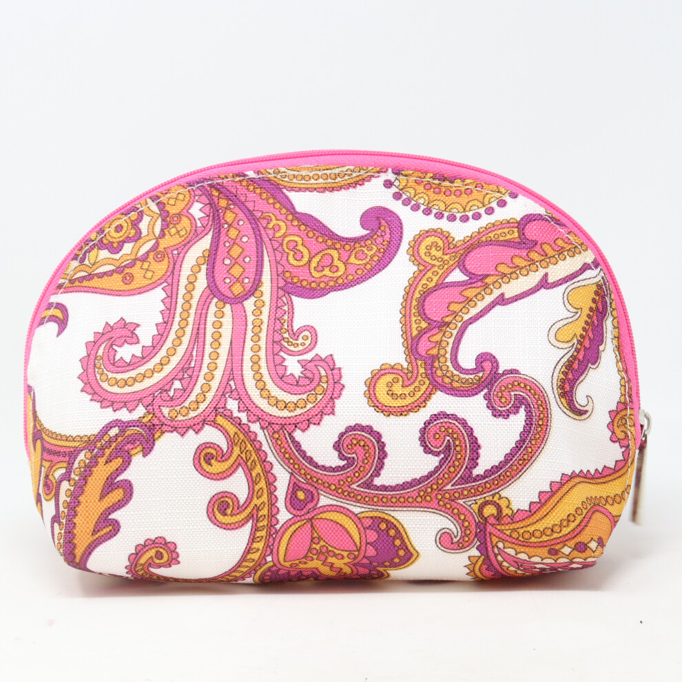 Clinique Pink And Pruple Boho Print Cosmetic Bag  / New