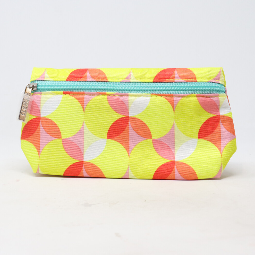 Clinique Yellow/Pink Patterned Cosmetic Bag  / New