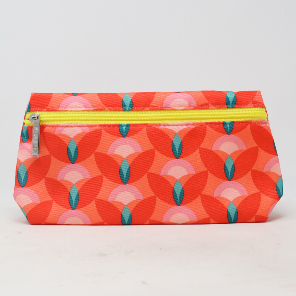 Clinique Orange/Pink Printed Cosmetic Bag  / New