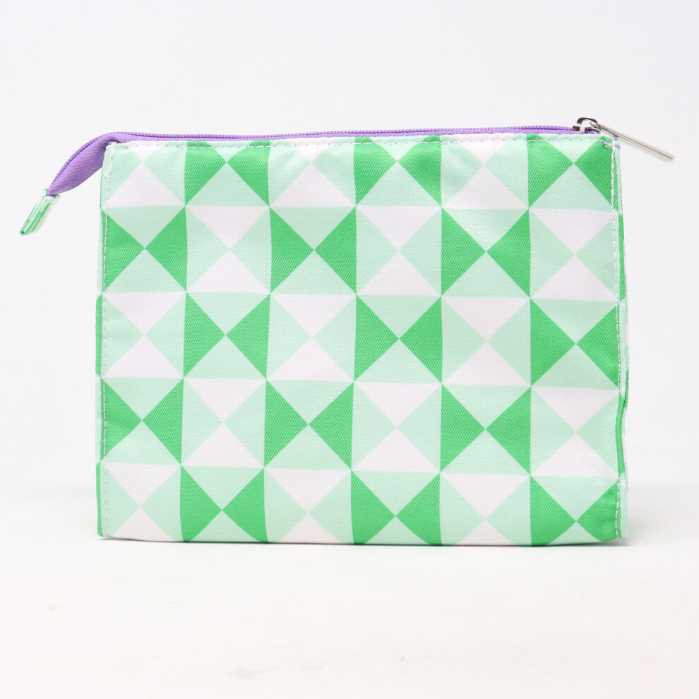 Clinique Green Geo Print Cosmetic Bag  / New