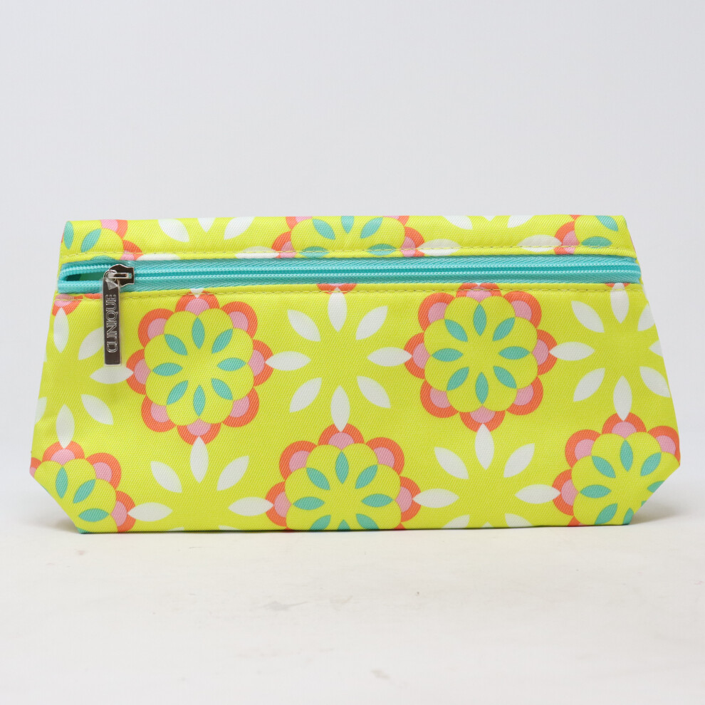 Clinique Yellow Flower Print Cosmetic Bag  / New