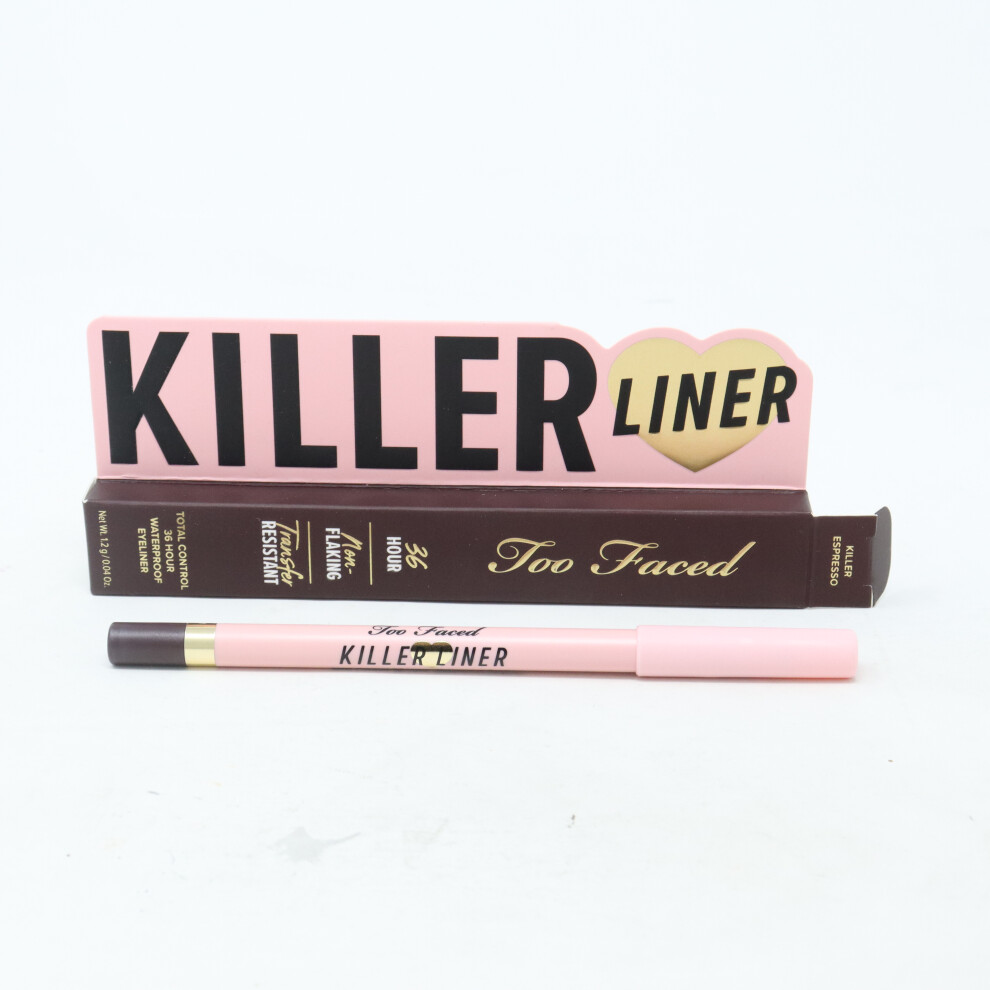 (Killer Espresso) Too Faced Killer Liner Total Control 36 Hour Waterproof Eyeliner 0.04oz  New