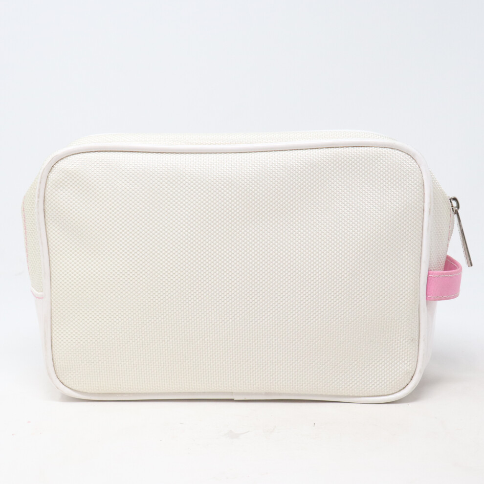 Clinique White And Pink Cosmetic Bag  / New