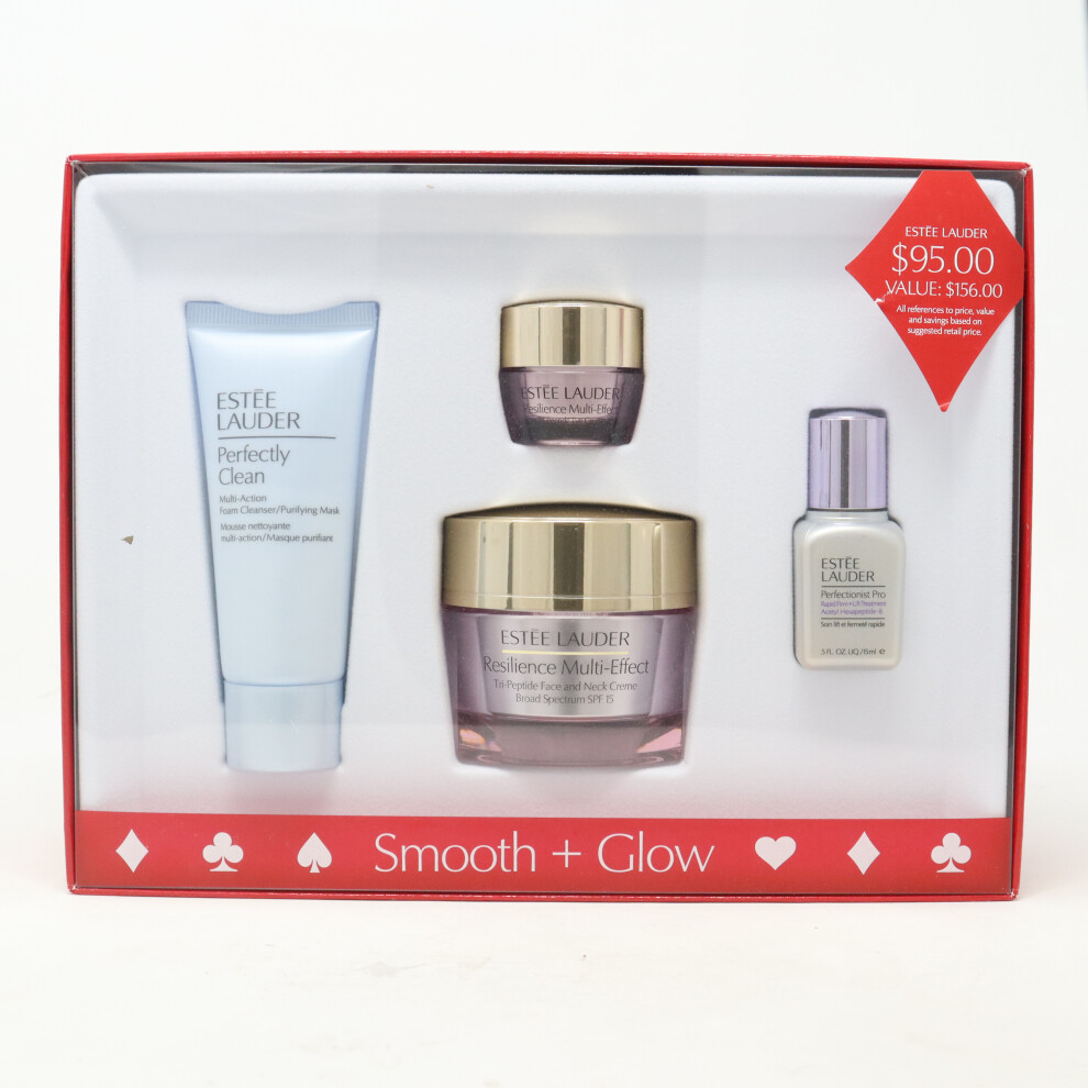 Estee Lauder Smooth + Glow 4 Pcs Set  / New With Box