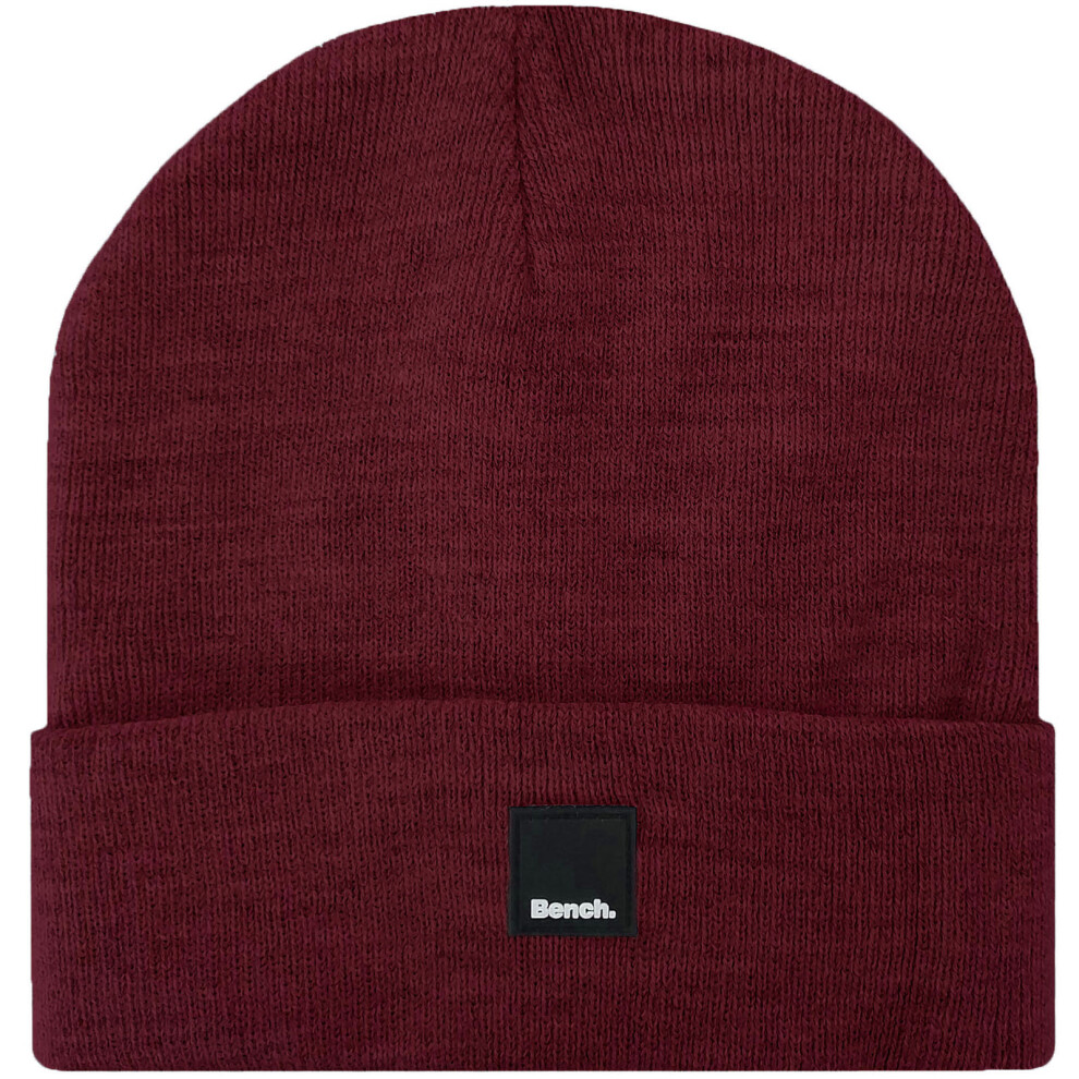 (One Size, Burgundy) Bench Mens Supernova Warm Winter Turned Up Knitted Beanie Hat
