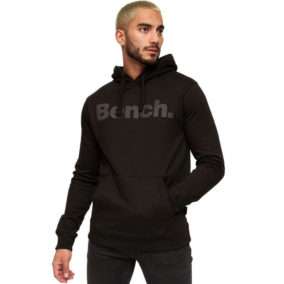 Bench (S, ) Mens Probert Hooded Pullover Sweatshirt Jumper Hoody Hoodie Black