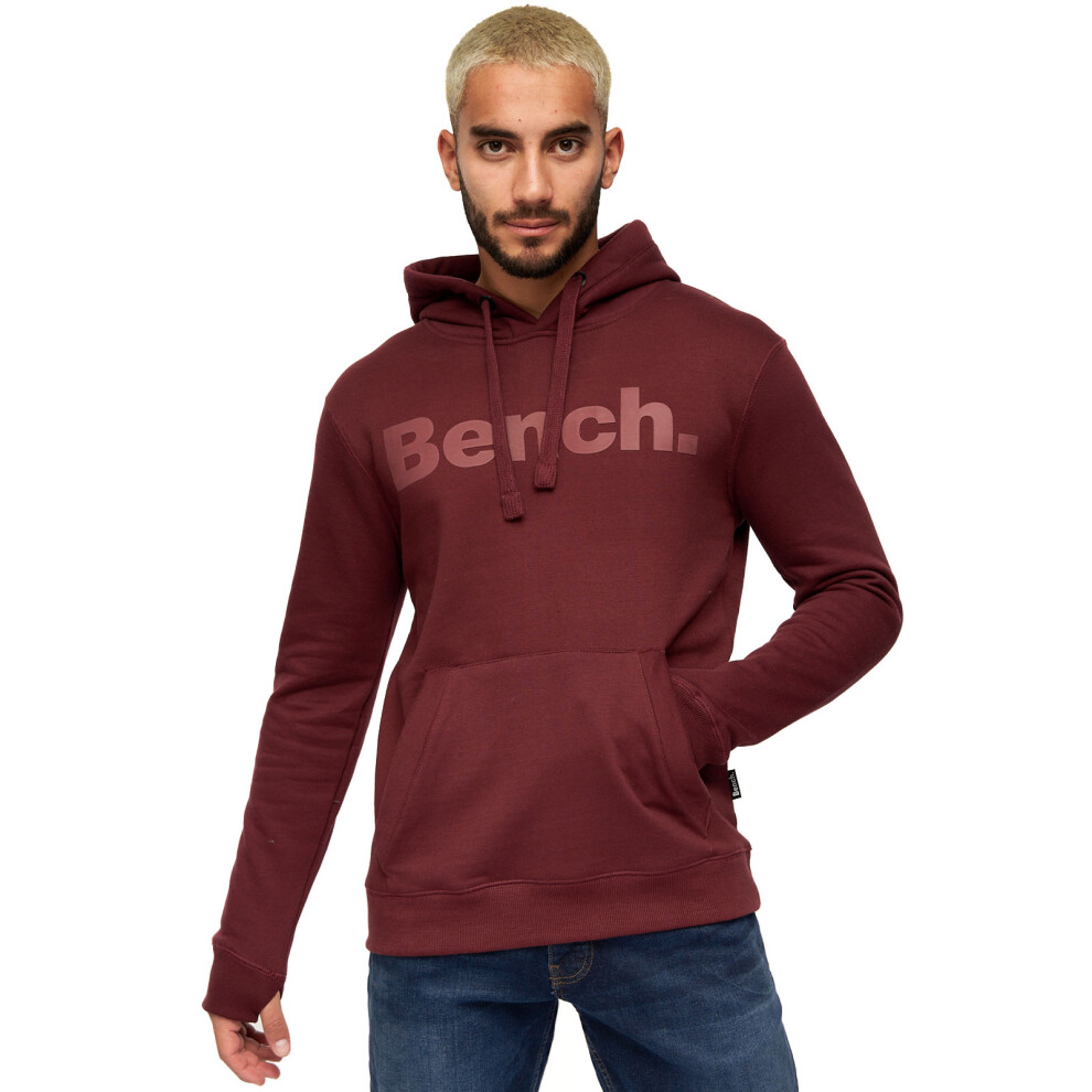 (M, Burgundy) Bench Mens Probert Hooded Pullover Sweatshirt Jumper Hoody Hoodie
