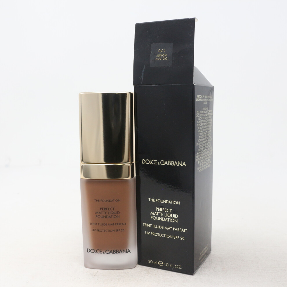 (170 Golden Honey) Dolce & Gabbana Perfect Matte Liquid Foundation Spf 20  1.0oz/30ml New With Box