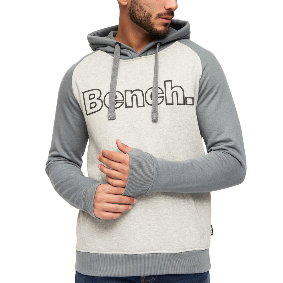 Bench (S, Steel ) Mens Manchini Pullover Hooded Sweatshirt Hoody Jumper Hoodie Grey