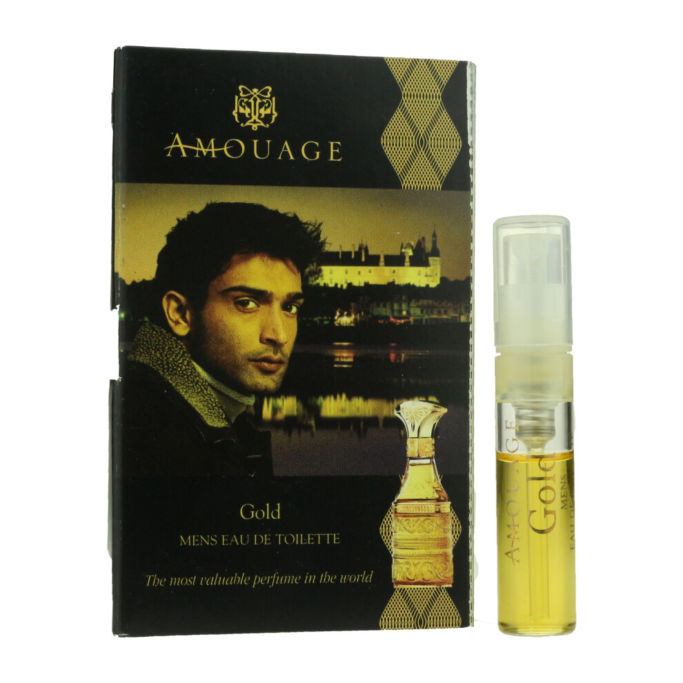 Amouage 'Gold' Eau De Toilette Spray For Man .05oz Carded Vial (Vintage Formula)