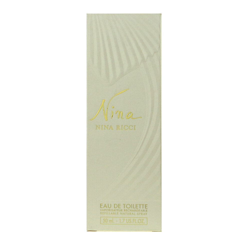 Nina Ricci Nina Eau De Toilette Spray Refillable 1.7Oz/50ml In Box (90% Full)