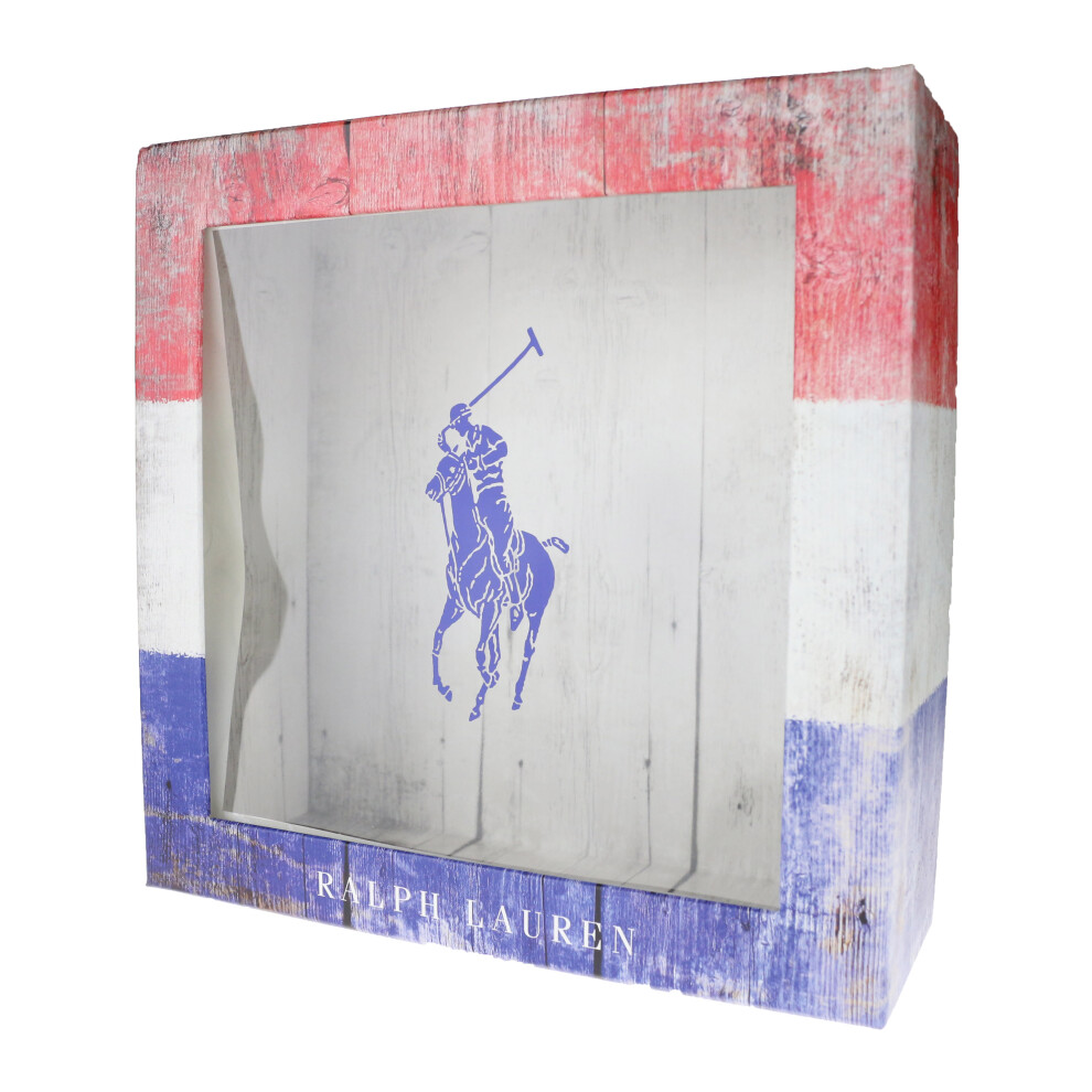 Ralph Lauren Polo Tri Color Empty Gift Box 8.5" X 8.5" X 3"