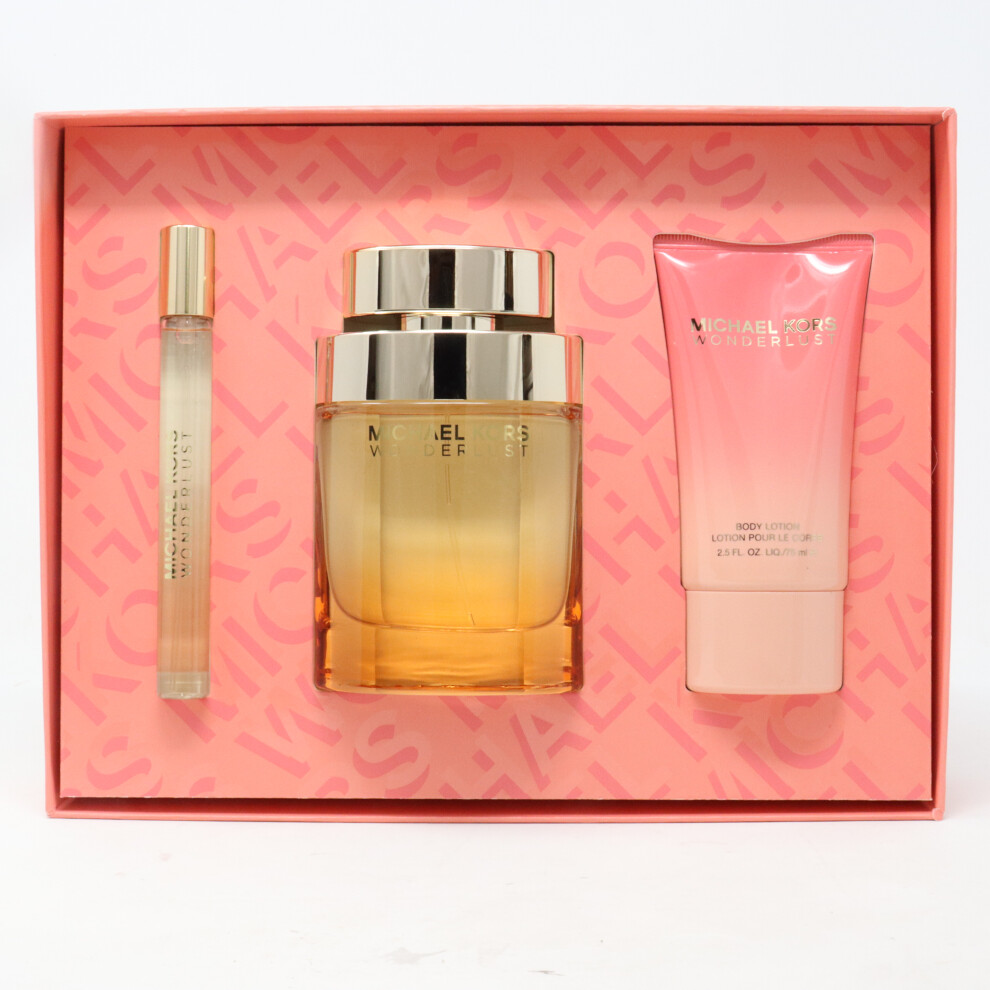 Michael Kors Wonderlust Eau De Parfum-3 Pcs Set  / New With Box