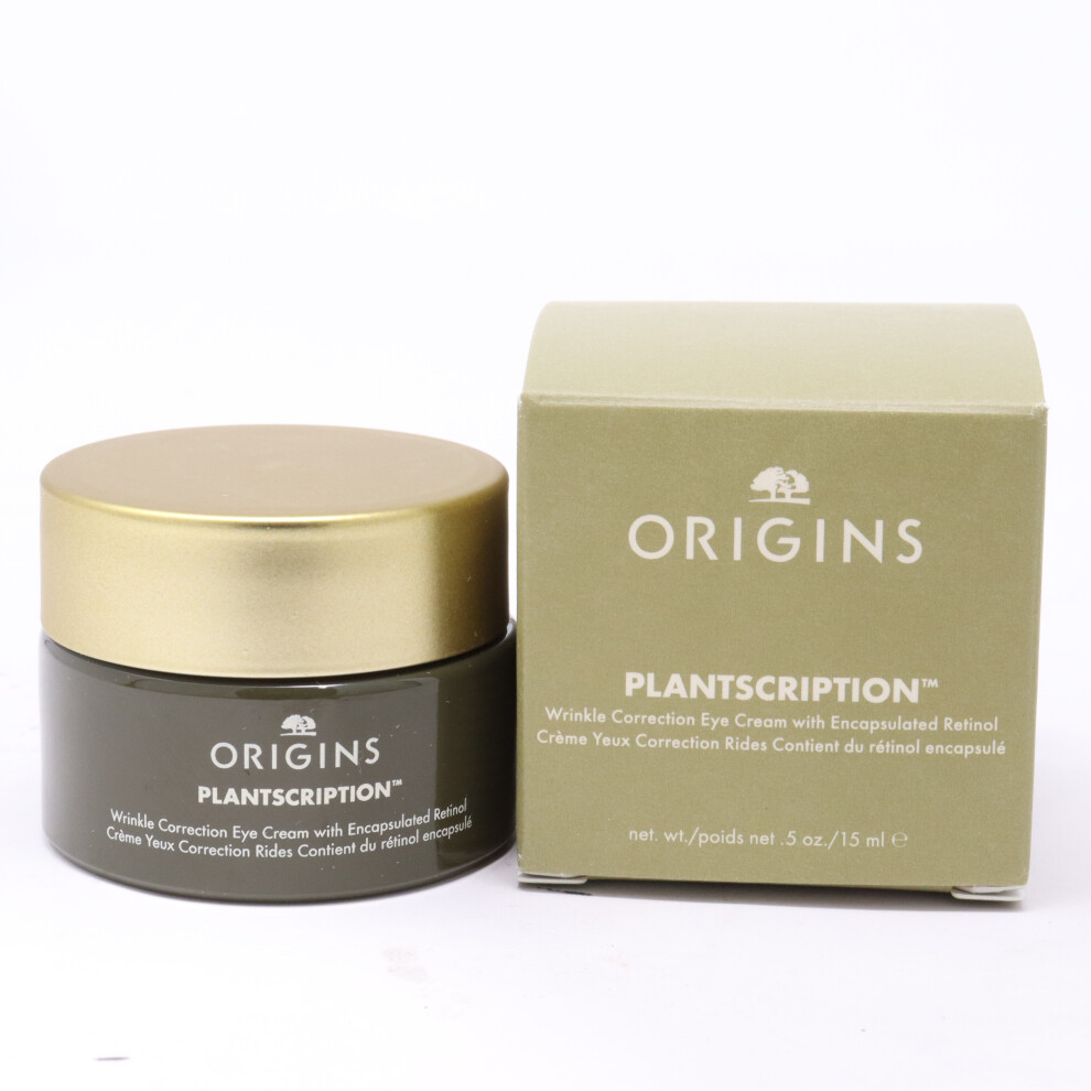 Origins Plantscription Wrinkle Correction Eye 0.5Oz/15Ml New With Box Cream