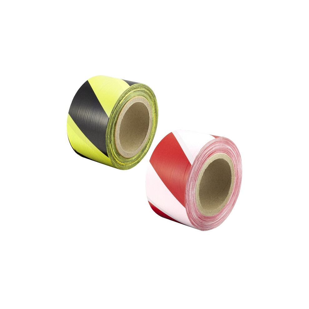 Yuzet Barrier Warning Tape Non Adhesive / Black/Yellow 75Mm X 500M Red/White/Black