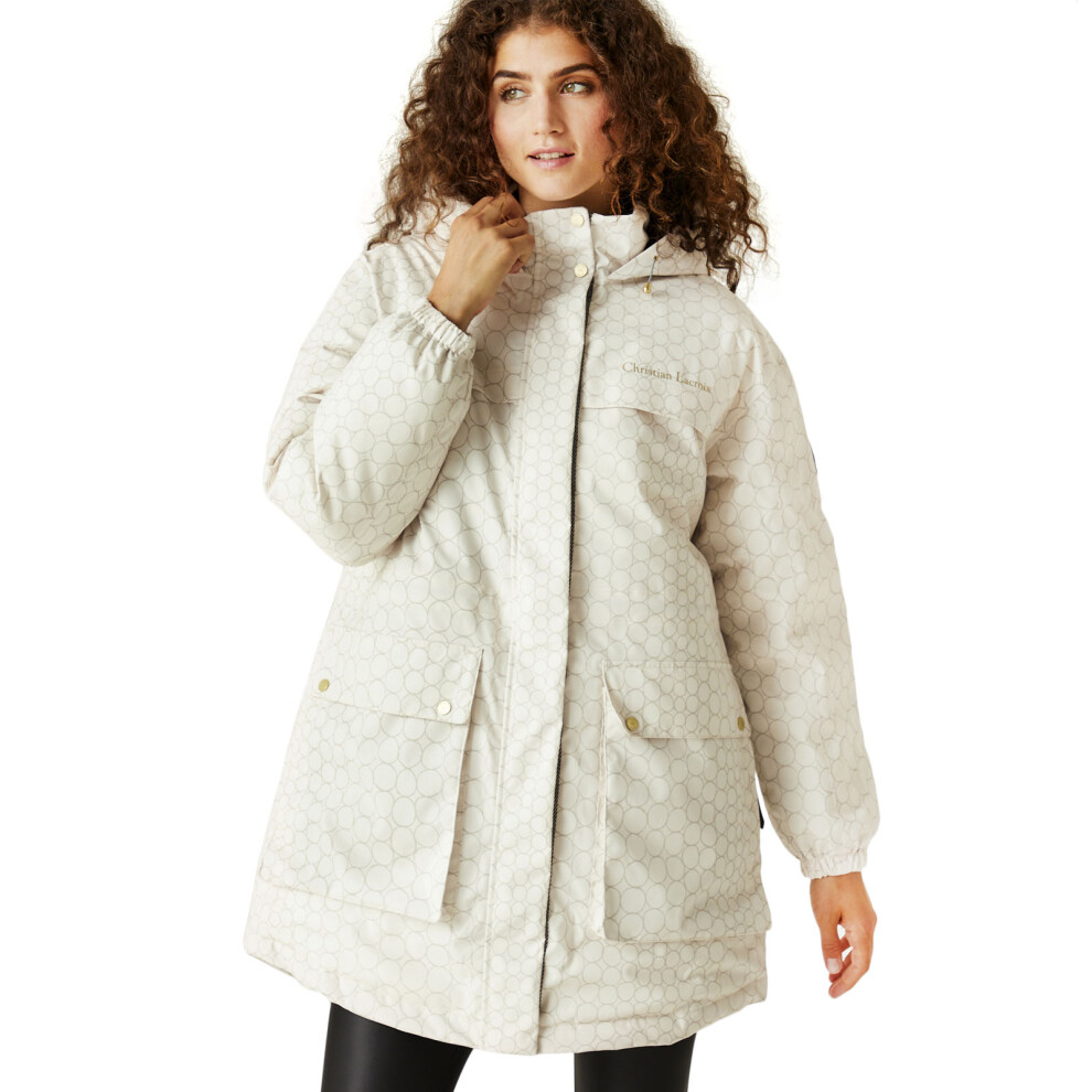(20, Pearl) Regatta x Christian Lacroix Womens Cailar Longline Waterproof Jacket Coat