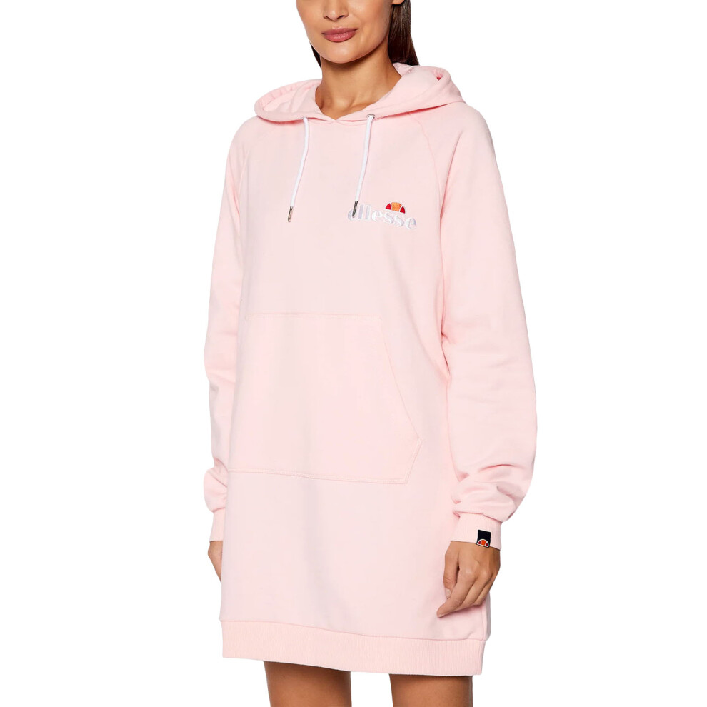 (10, White) Ellesse Womens Honey Long Pullover Sweatshirt Hooded Hoody Hoodie Dress