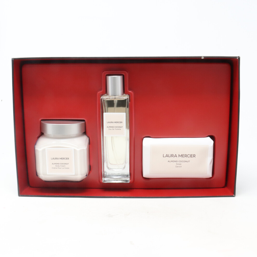 Laura Mercier Almond Coconut Eau De Toilette 3-Pcs Collection  / New With Box