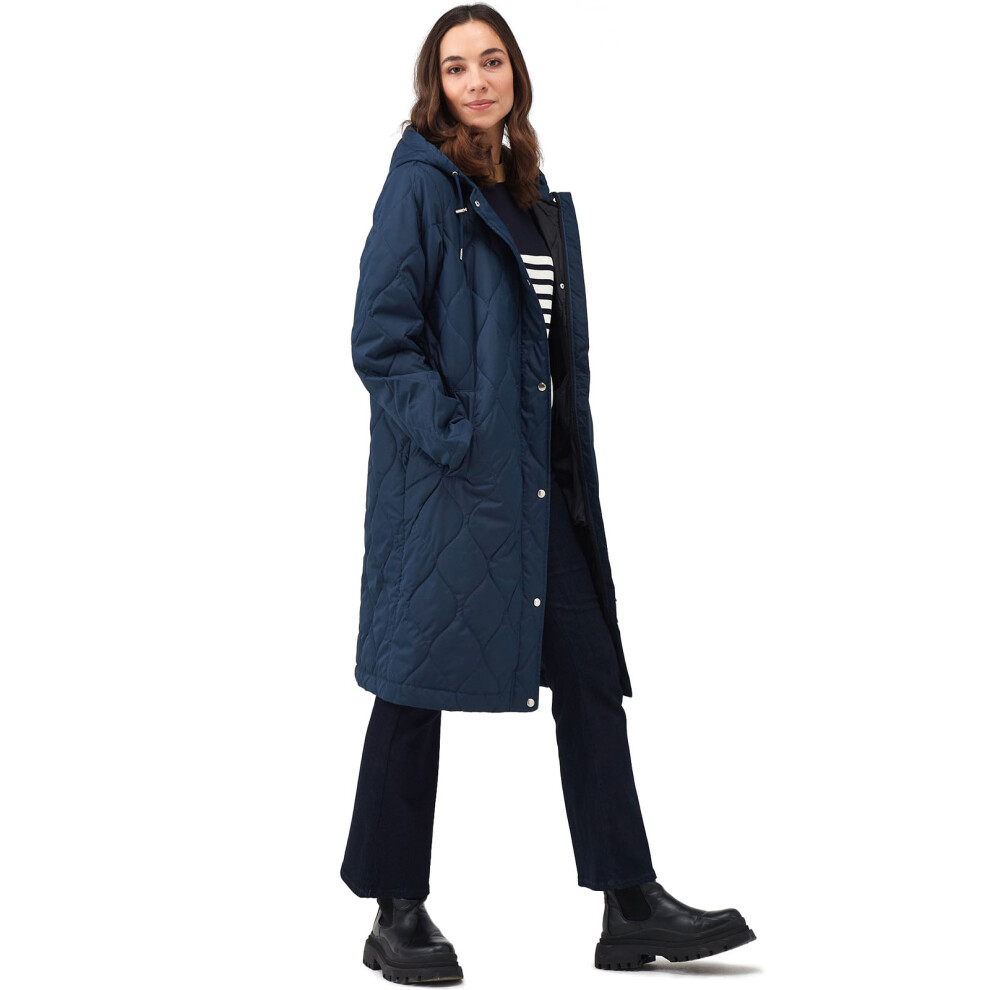(16, Navy) Regatta Womens Jaycee Quilted Water-Repellent Button Up Jacket Coat