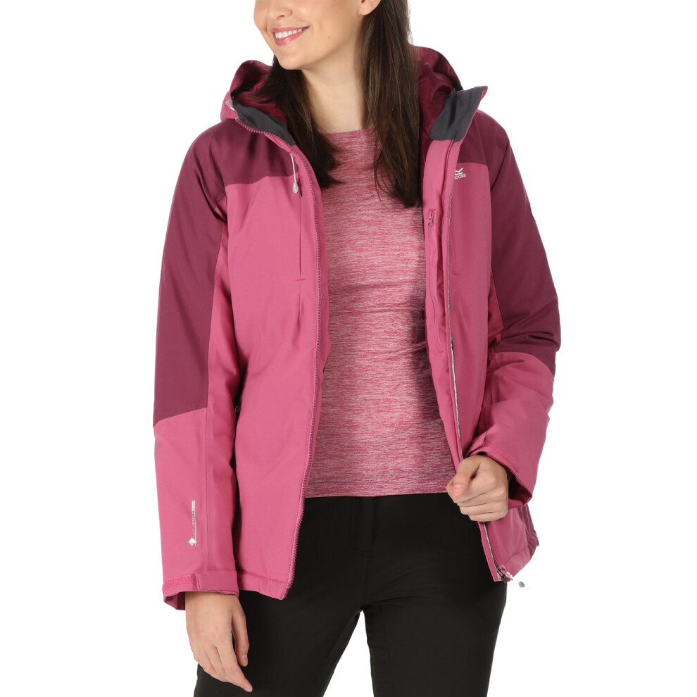 (14, Violet) Regatta Womens Highton Stretch Waterproof Padded Hooded Jacket Coat
