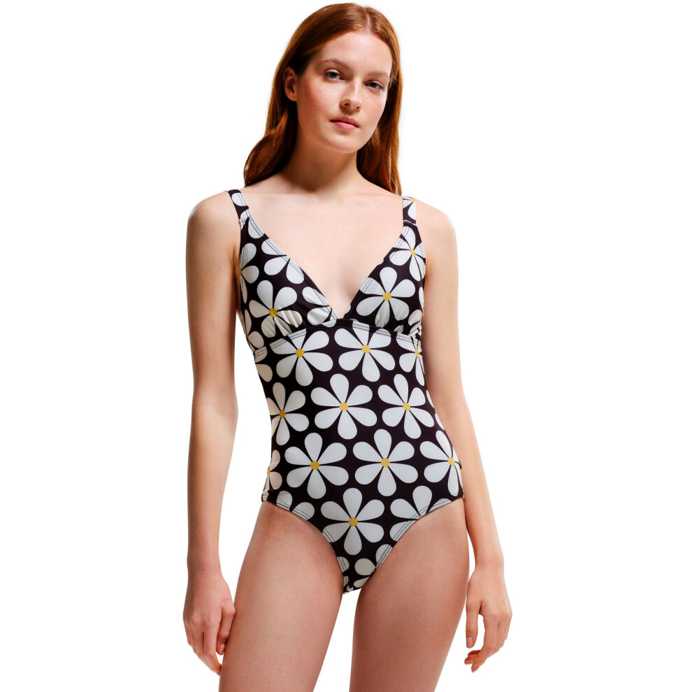 Regatta (8, Daisy) Womens Orla Kiely All Over Pattern One Piece Swim Swimming Costume Black