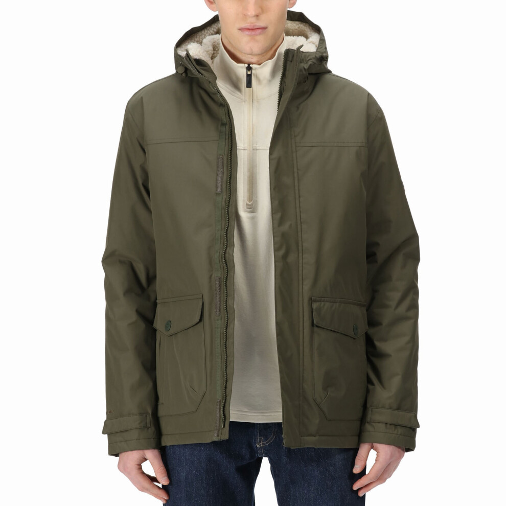 Regatta (S, Dark Khaki) Mens Sterlings Iii Waterproof Insulated Outdoor Hooded Jacket Coat Green