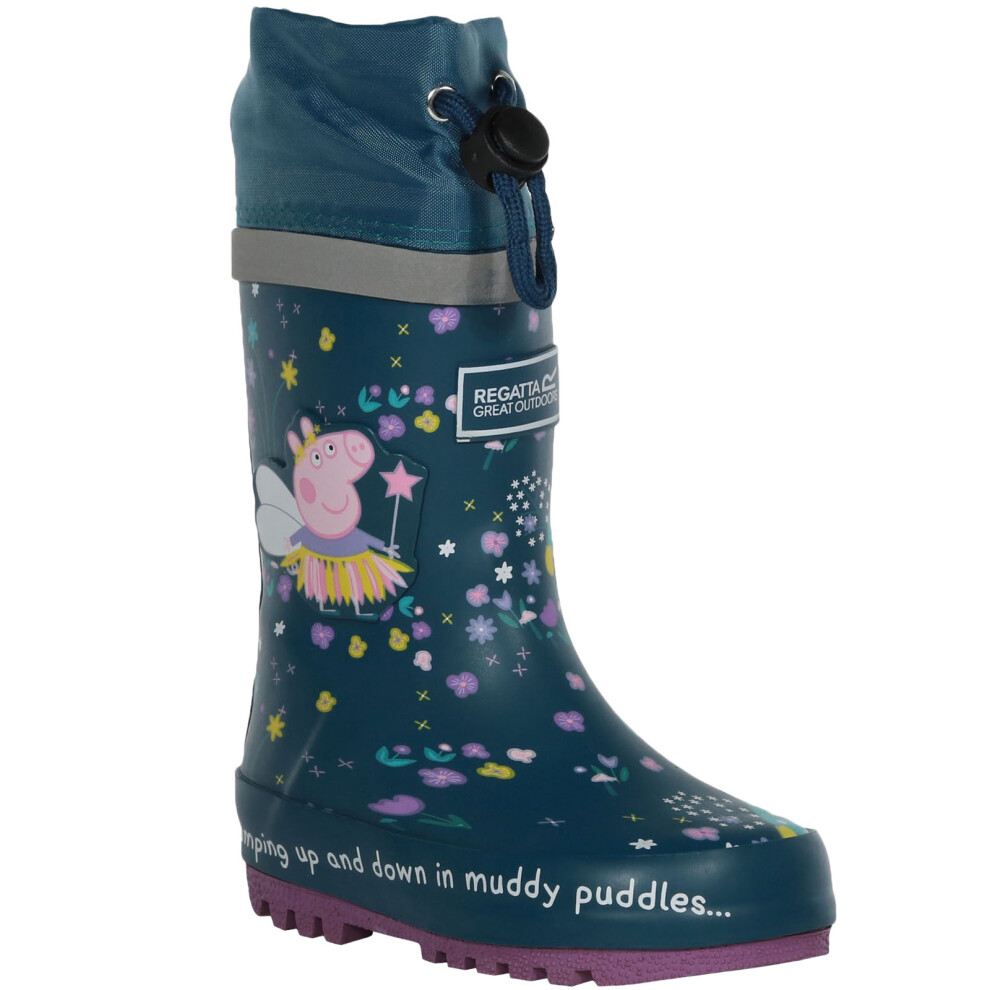 Regatta Kids Waterproof Peppa Pig Splash Wellies Gulfstream Fantasy, Size: UK10