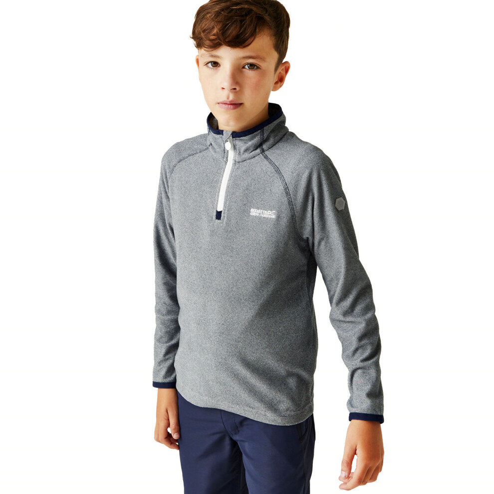 Regatta (9-10Yrs, ) Kids Loco Half Zip Mini Stripe Outdoor Pullover Fleece Grey