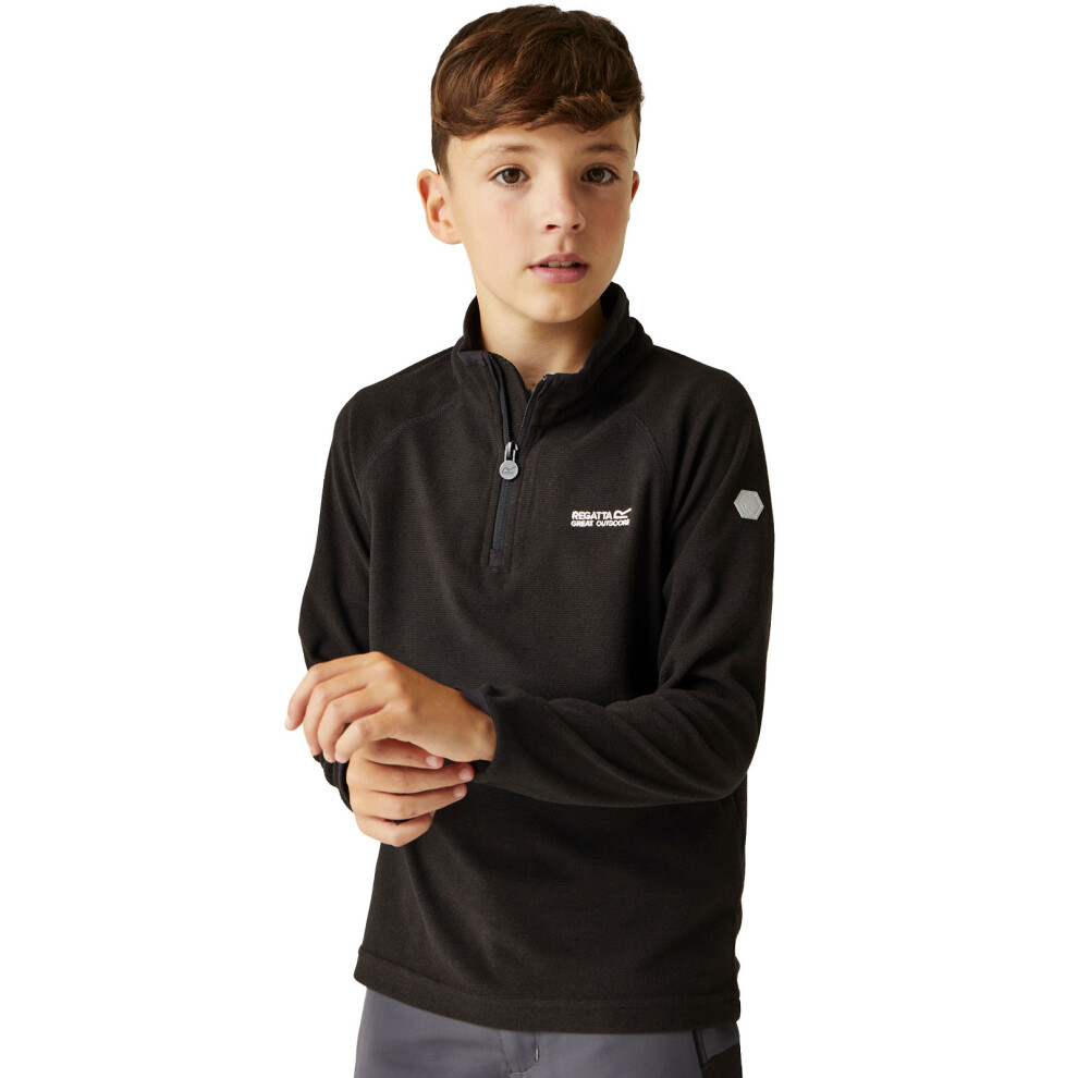 Regatta (5-6Yrs, ) Kids Loco Half Zip Mini Stripe Outdoor Pullover Fleece Black