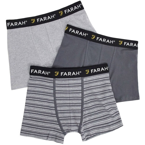 Farah (XL, Assorted) Farah Mens Martham 3 Pack Elasticated Underwear Boxers Boxer Shorts - Assorted