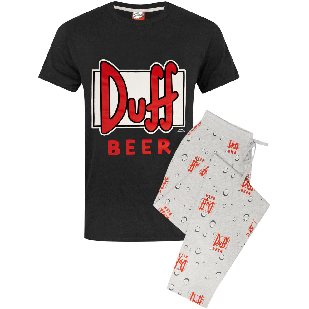 (M, Black/Grey) The Simpsons Mens Duff Beer Pyjama Set