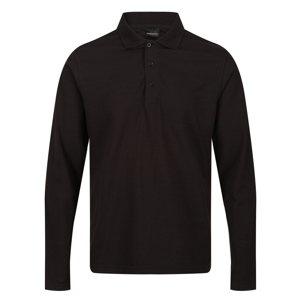 (XXL, Black) Regatta Mens Pro Long-Sleeved Polo Shirt