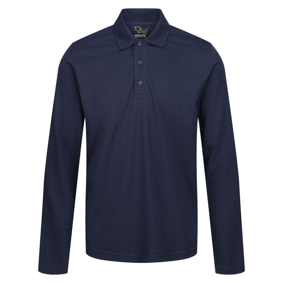 (3XL, Navy) Regatta Mens Pro Long-Sleeved Polo Shirt