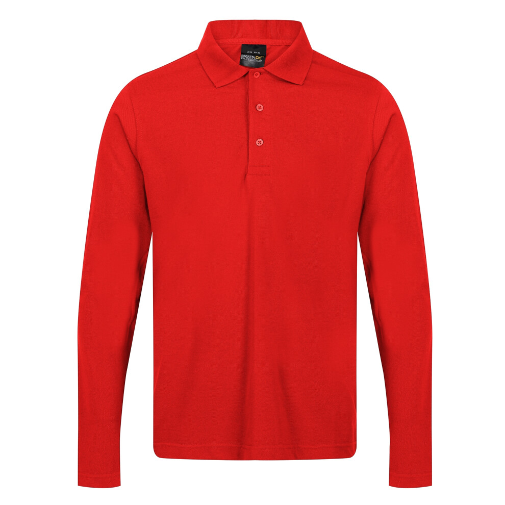 (S, Classic Red) Regatta Mens Pro Long-Sleeved Polo Shirt