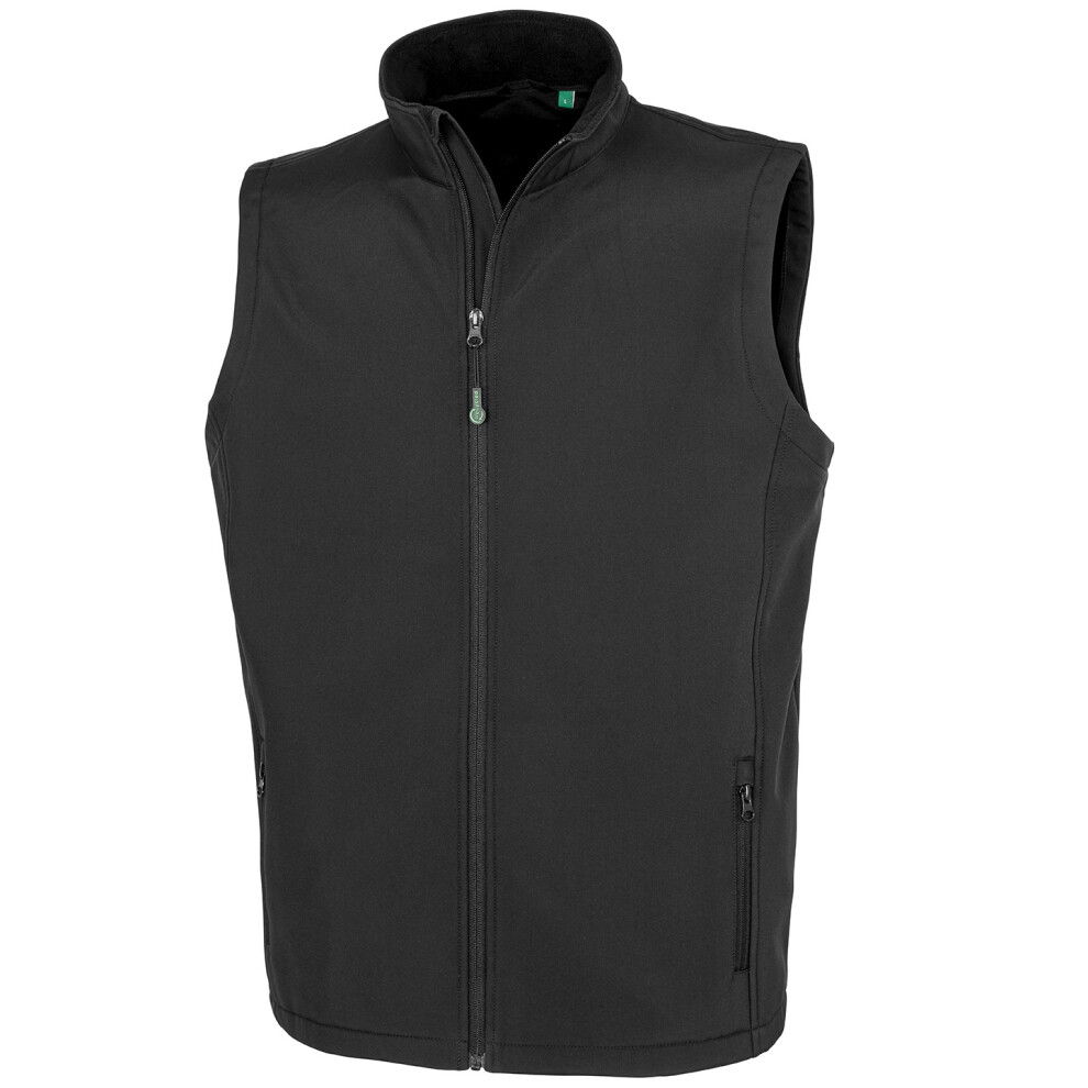 (L, Black) Result Genuine Recycled Mens Softshell Printable Body Warmer