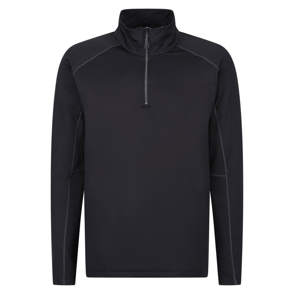 (L, Black) Regatta Mens Core Stretch Half Zip Midlayer