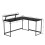 (Black) L Computer Desk with Self Corner Desk Work Table 7