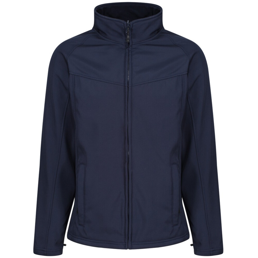 (S, Navy/Navy) Regatta Uproar Mens Softshell Wind Resistant Fleece Jacket