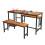 3-Piece Dining Table and Bench Set 4-Person Space-Saving Dinette 6