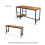 3-Piece Dining Table and Bench Set 4-Person Space-Saving Dinette 5